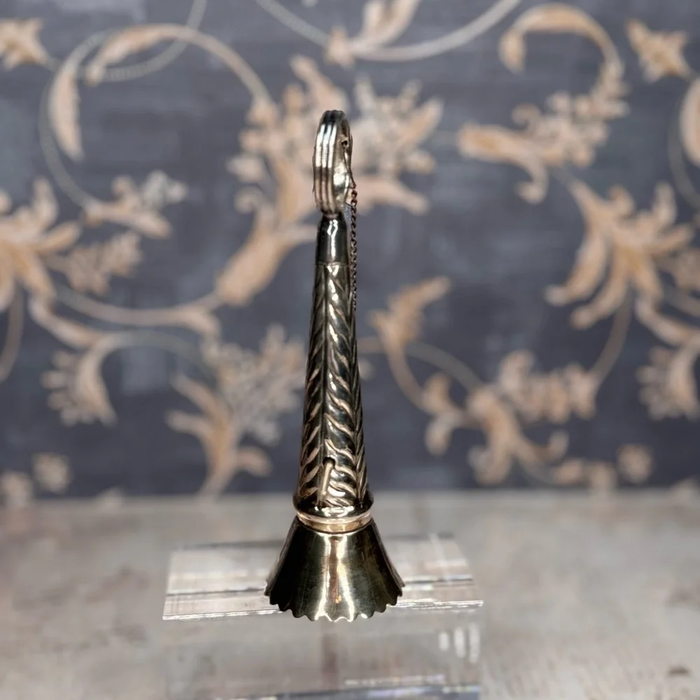 Vintage Posy Holder Silver Tone Bouquet Holder Chain Pin Estate